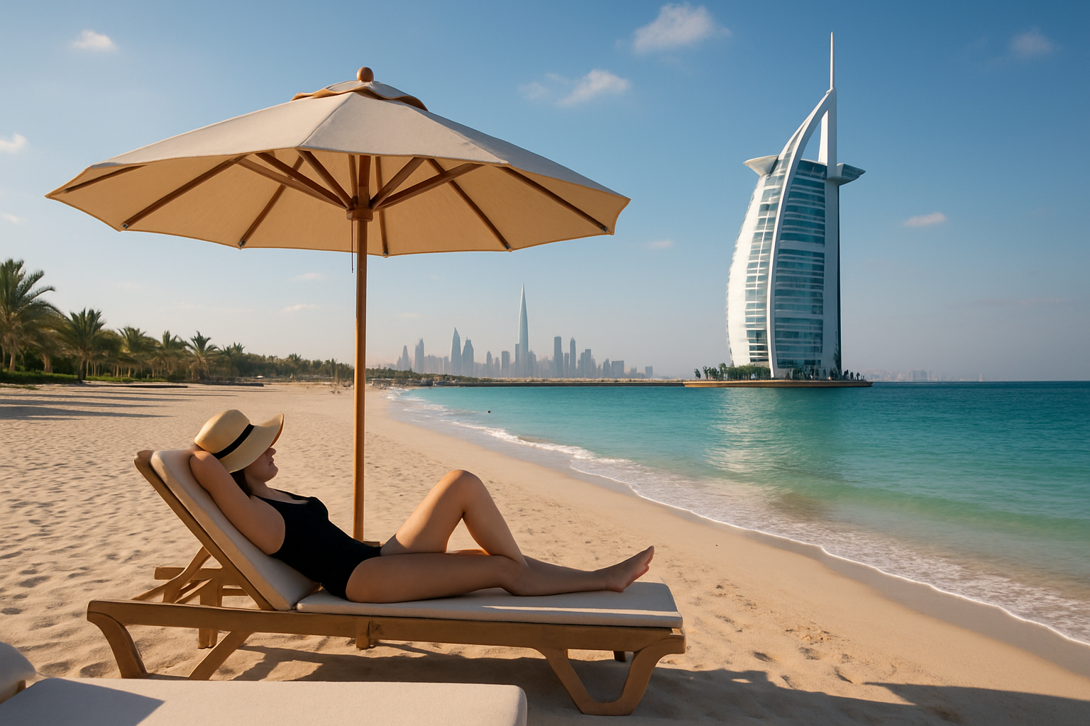 Relaxing on Dubai’s pristine beaches