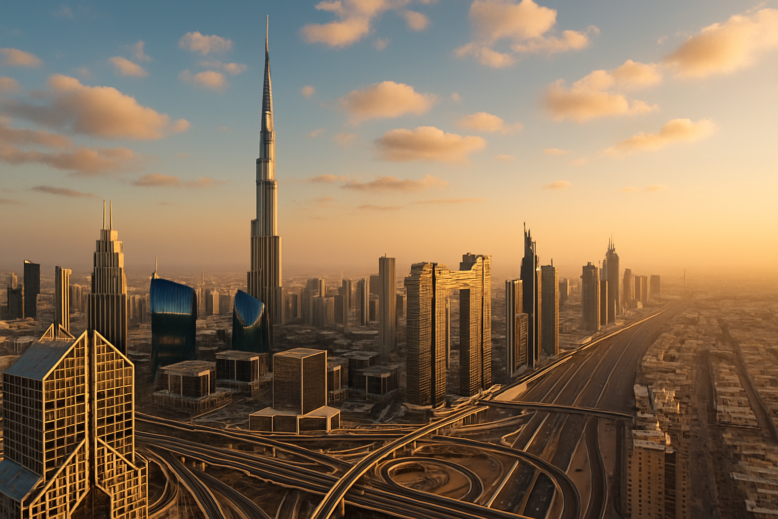 Dubai's iconic skyline with Burj Khalifa